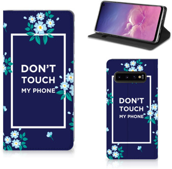 B2Ctelecom Flipcase Samsung S10 Flowers Blue DTMP