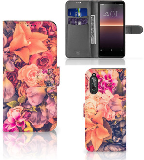 B2Ctelecom Flipcase Sony Xperia 10 II Telefoon Hoesje Cadeau voor Moeder Bosje Bloemen