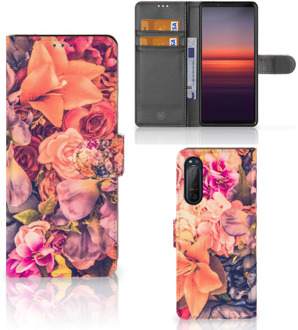 B2Ctelecom Flipcase Sony Xperia 5II Telefoon Hoesje Cadeau voor Moeder Bosje Bloemen