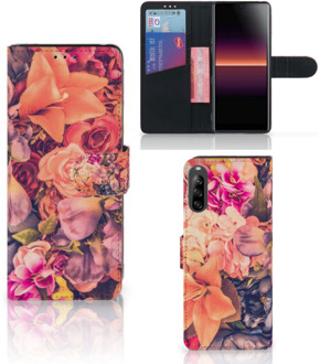 B2Ctelecom Flipcase Sony Xperia L4 Telefoon Hoesje Cadeau voor Moeder Bosje Bloemen