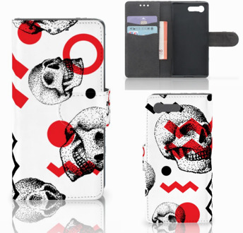 B2Ctelecom Flipcase Sony Xperia X Compact Design Skull Red