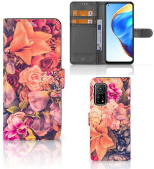 B2Ctelecom Flipcase Xiaomi Mi 10T Pro | Mi 10T Telefoon Hoesje Cadeau voor Moeder Bosje Bloemen