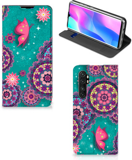 B2Ctelecom Flipcase Xiaomi Mi Note 10 Lite Smart Cover Cirkels en Vlinders