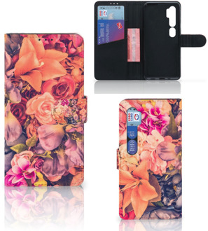 B2Ctelecom Flipcase Xiaomi Mi Note 10 Pro Telefoon Hoesje Cadeau voor Moeder Bosje Bloemen