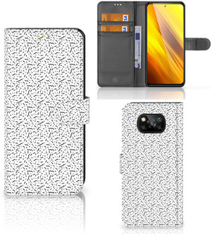 B2Ctelecom Flipcase Xiaomi Poco X3 Telefoon Hoesje Stripes Dots