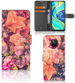 B2Ctelecom Flipcase Xiaomi Redmi Note 9 Pro | Note 9S Telefoon Hoesje Cadeau voor Moeder Bosje Bloemen