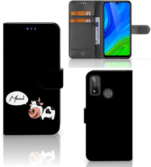 B2Ctelecom Flipcover Huawei P Smart 2020 Telefoon Hoesje Cow Gepersonaliseerd Cadeau