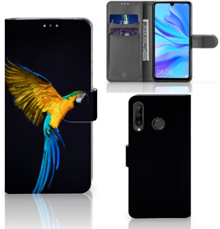 B2Ctelecom Flipcover Huawei P30 Lite Design Papegaai