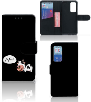 B2Ctelecom Flipcover Huawei P40 Telefoon Hoesje Cow Gepersonaliseerd Cadeau