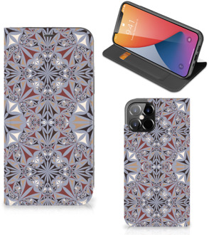 B2Ctelecom Flipcover iPhone 12 Pro Max Smart Cover Flower Tiles