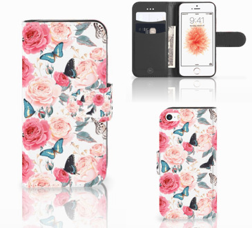 B2Ctelecom Flipcover iPhone 5S Butterfly Roses