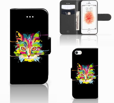 B2Ctelecom Flipcover iPhone 5S Cat Color