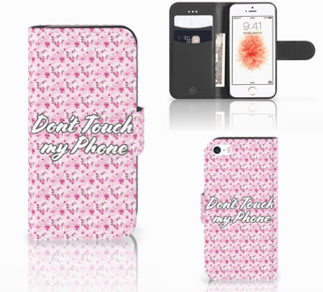 B2Ctelecom Flipcover iPhone SE Flowers Pink DTMP