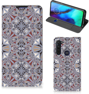 B2Ctelecom Flipcover Motorola Moto G Pro Smart Cover Flower Tiles