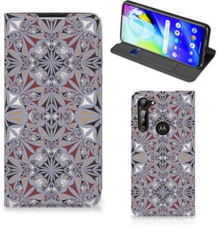 B2Ctelecom Flipcover Motorola Moto G8 Power Smart Cover Flower Tiles