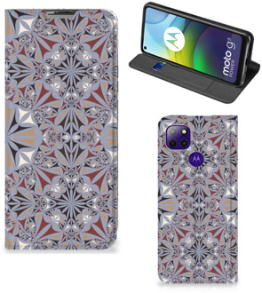 B2Ctelecom Flipcover Motorola Moto G9 Power Smart Cover Flower Tiles