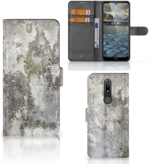 B2Ctelecom Flipcover Nokia 2.4 Telefoon Hoesje Beton