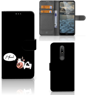 B2Ctelecom Flipcover Nokia 2.4 Telefoon Hoesje Cow Gepersonaliseerd Cadeau