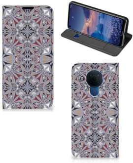 B2Ctelecom Flipcover Nokia 5.4 Smart Cover Flower Tiles