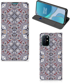 B2Ctelecom Flipcover OnePlus 8T Smart Cover Flower Tiles