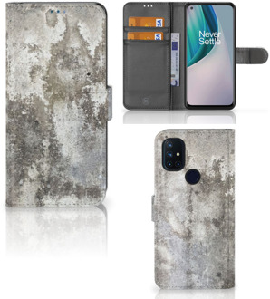 B2Ctelecom Flipcover OnePlus Nord N10 Telefoon Hoesje Beton