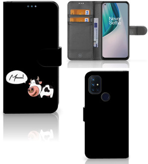 B2Ctelecom Flipcover OnePlus Nord N10 Telefoon Hoesje Cow Gepersonaliseerd Cadeau