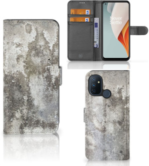 B2Ctelecom Flipcover OnePlus Nord N100 Telefoon Hoesje Beton