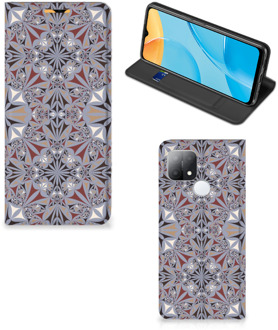 B2Ctelecom Flipcover OPPO A15 Smart Cover Flower Tiles