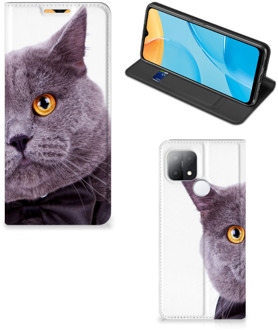 B2Ctelecom Flipcover OPPO A15 Telefoonhoesje Kat