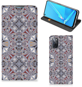 B2Ctelecom Flipcover OPPO A52 | A72 Smart Cover Flower Tiles