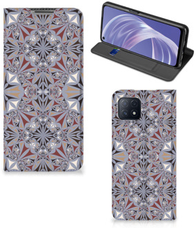 B2Ctelecom Flipcover OPPO A73 5G Smart Cover Flower Tiles