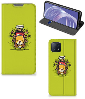 B2Ctelecom Flipcover OPPO A73 5G Smartphone Hoesje Doggy Biscuit