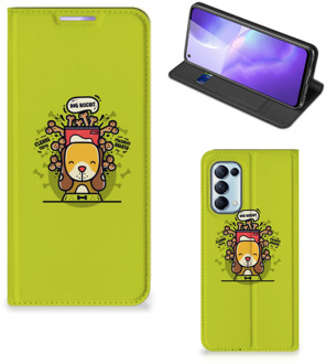 B2Ctelecom Flipcover OPPO Find X3 Lite Smartphone Hoesje Doggy Biscuit