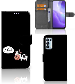 B2Ctelecom Flipcover OPPO Find X3 Lite Telefoon Hoesje Cow Gepersonaliseerd Cadeau