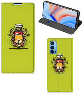 B2Ctelecom Flipcover OPPO Reno4 Pro 5G Smartphone Hoesje Doggy Biscuit