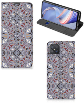 B2Ctelecom Flipcover OPPO Reno4 Z 5G Smart Cover Flower Tiles