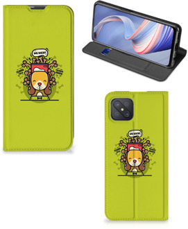 B2Ctelecom Flipcover OPPO Reno4 Z 5G Smartphone Hoesje Doggy Biscuit