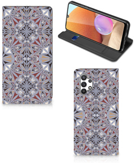 B2Ctelecom Flipcover Samsung Galaxy A32 4G Smart Cover Flower Tiles