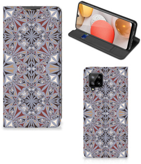 B2Ctelecom Flipcover Samsung Galaxy A42 Smart Cover Flower Tiles