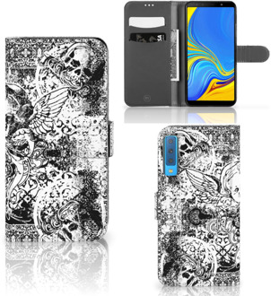 B2Ctelecom Flipcover Samsung Galaxy A7 (2018) Design Skulls Angel