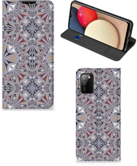 B2Ctelecom Flipcover Samsung Galaxy M02s | A02s Smart Cover Flower Tiles