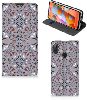 B2Ctelecom Flipcover Samsung Galaxy M11 | A11 Smart Cover Flower Tiles