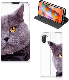 B2Ctelecom Flipcover Samsung Galaxy M11 | A11 Telefoonhoesje Kat