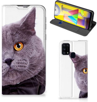 B2Ctelecom Flipcover Samsung Galaxy M31 Telefoonhoesje Kat