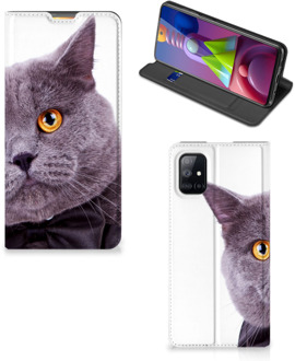 B2Ctelecom Flipcover Samsung Galaxy M51 Telefoonhoesje Kat