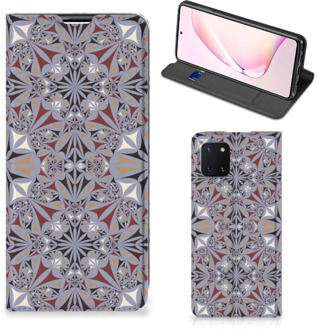 B2Ctelecom Flipcover Samsung Galaxy Note 10 Lite Smart Cover Flower Tiles