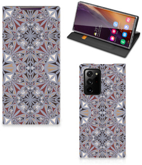 B2Ctelecom Flipcover Samsung Galaxy Note 20 Ultra Smart Cover Flower Tiles