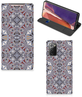 B2Ctelecom Flipcover Samsung Galaxy Note20 Smart Cover Flower Tiles