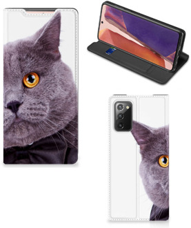 B2Ctelecom Flipcover Samsung Galaxy Note20 Telefoonhoesje Kat