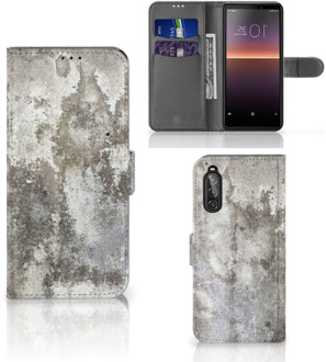 B2Ctelecom Flipcover Sony Xperia 10 II Telefoon Hoesje Beton